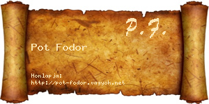 Pot Fodor névjegykártya